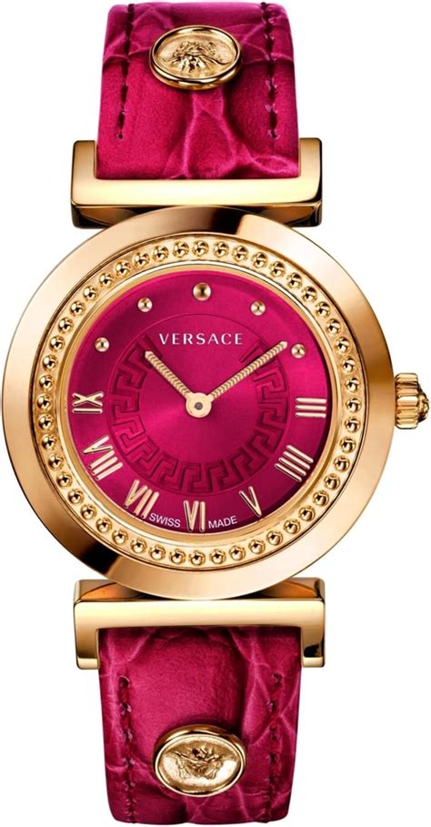 Versace Womens Rose Gold 35 mm Vanity Strap Watch 